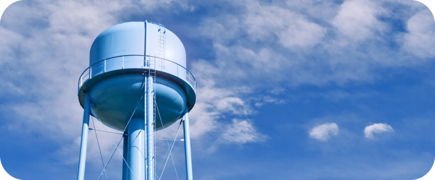City water tap with clear water flowing
