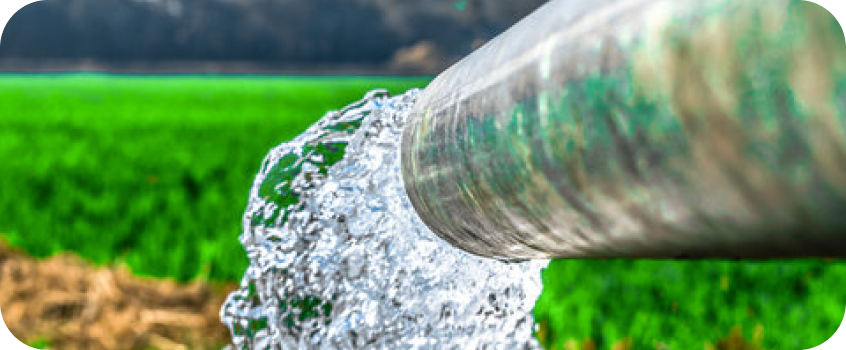 Well water source with clear water flowing
